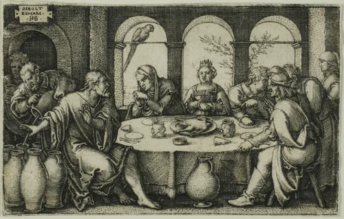 The Wedding at Cana by Sebald Beham, print, 1520-1550