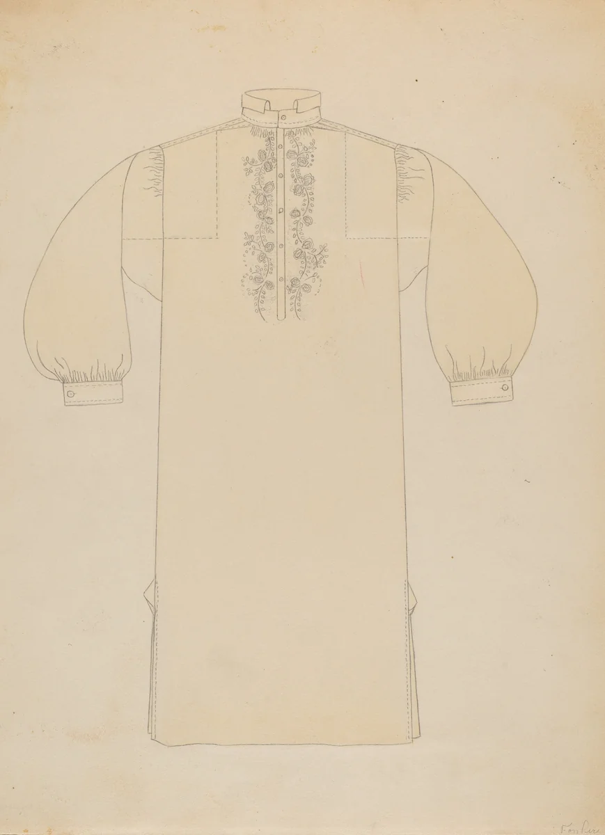 Man's Shirt by Catherine Fowler, index of american design, 1936