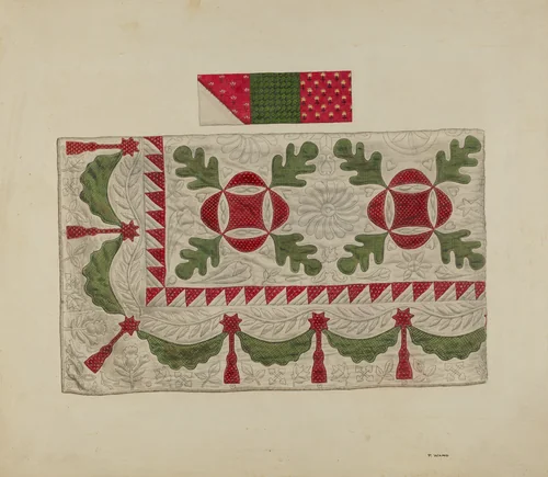 Quilt - Oak Leaf by Paul Ward, index of american design, 1937