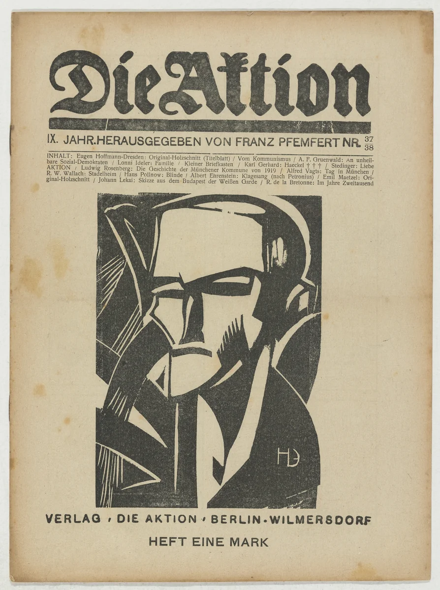 Die Aktion, vol. 9, no. 37/38 by Eugen Hoffmann, Lonni Ideler, Emil Maetzel, periodical, 1919