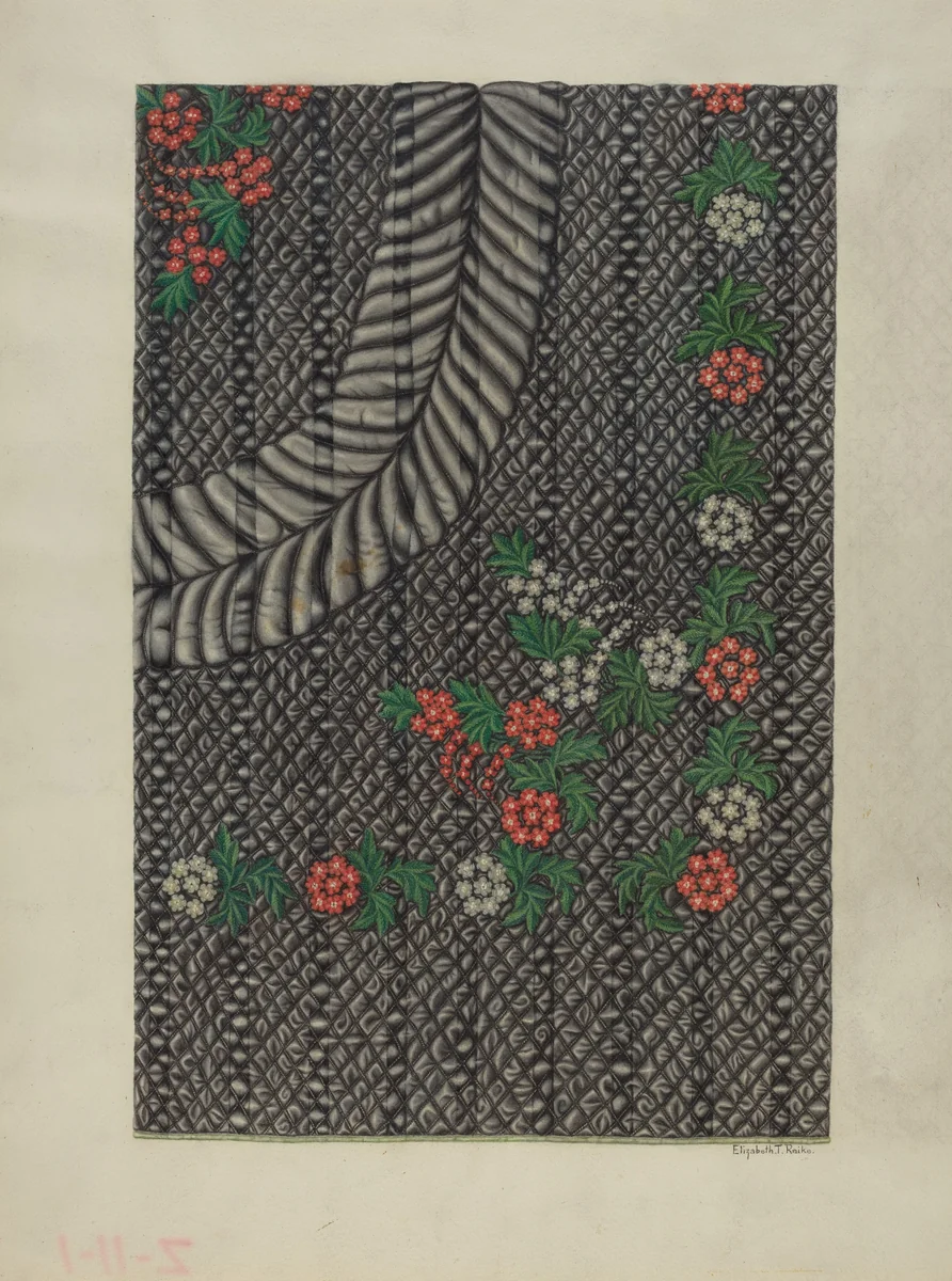 Quilt by Elizabeth T. Reike, index of american design, 1935-1942