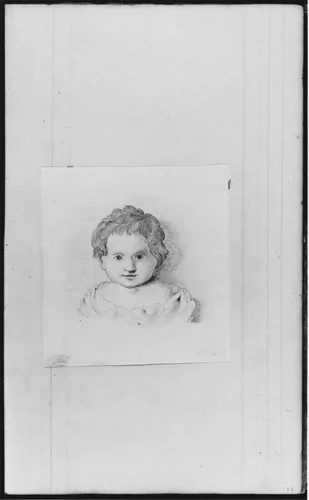 Head of a Child (from Sketchbook) by John William Casilear, artwork, 1811-1893