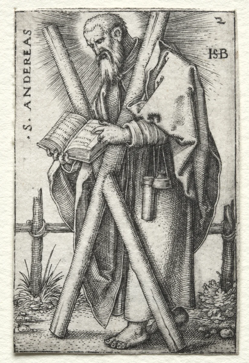 St. Andrew by Hans Sebald Beham, print, 1545-1546