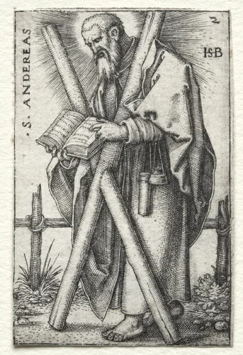 St. Andrew by Hans Sebald Beham, print, 1545-1546