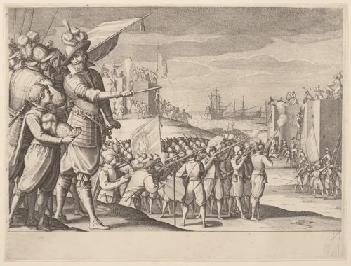 Assault on two Fortresses by Jacques Callot, print, 1605-1635
