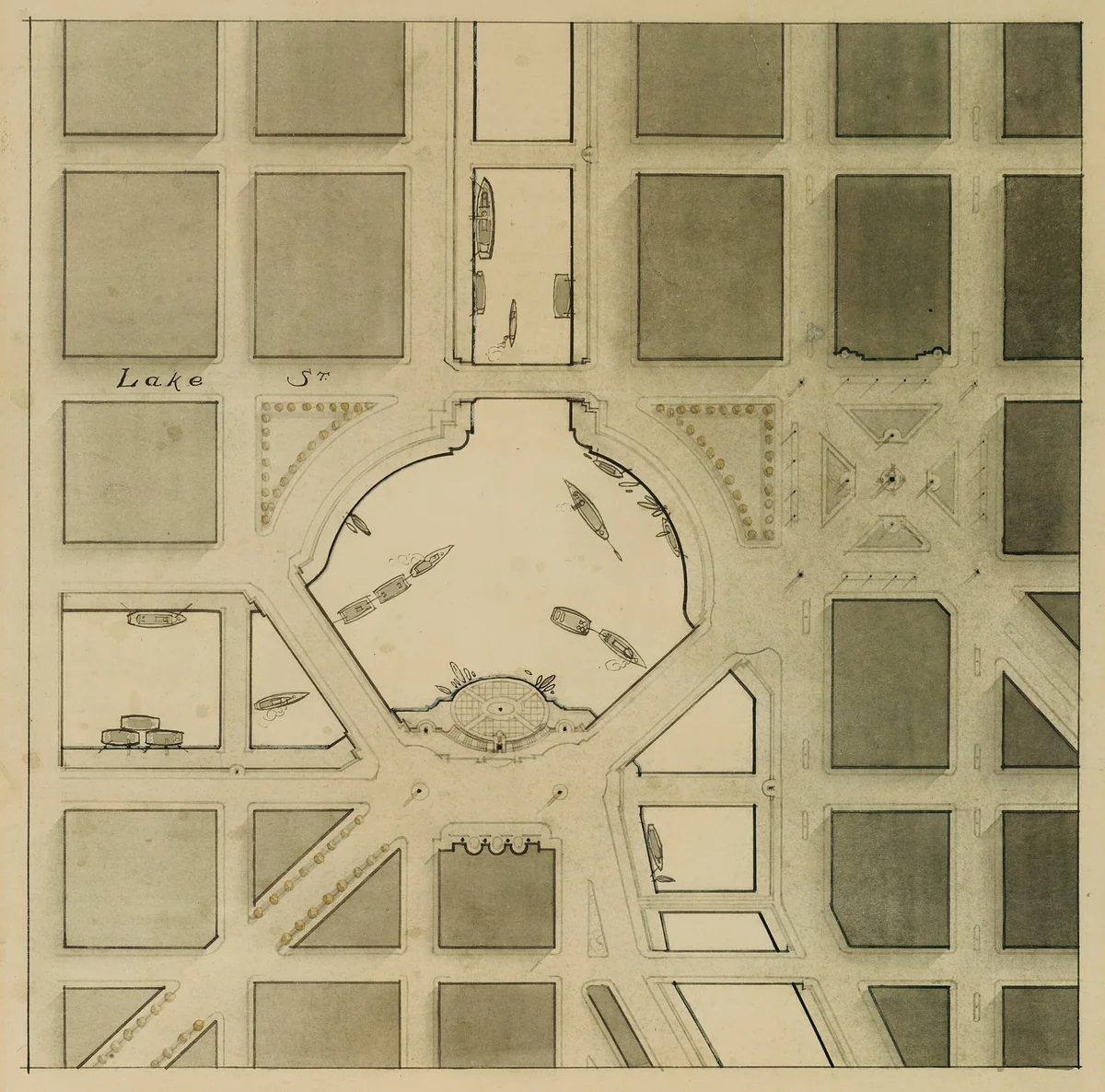 The Plan of Chicago Plate 106, Chicago, Illinois, Presentation Drawing by Daniel Hudson Burnham
Edward Herbert Bennett, drawing, 1909