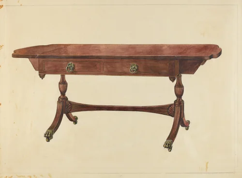 Sofa Table by Francis Borelli, index of american design, 1939