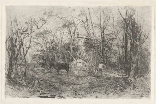 Workers in the Countryside by Pompeo Mariani, print, 1891