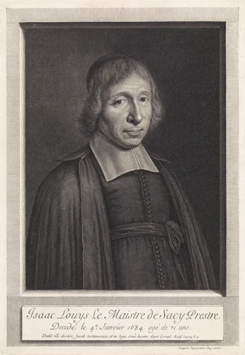 Portret van Louis-Isaac Lemaistre de Sacy by Pieter van Schuppen, print, 1684-1696