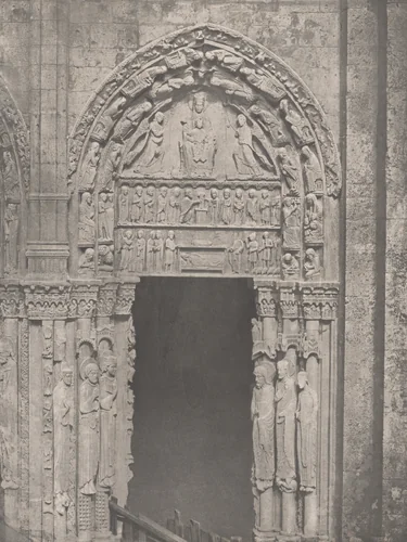 Cathedrale de Chartres, Côté Occidental, Porte Latérale de Droite, XIIe Siècle (Chartres Cathedral, West Side, Right Side Door, XII Century) by Charles Nègre, photograph, 1852-1862