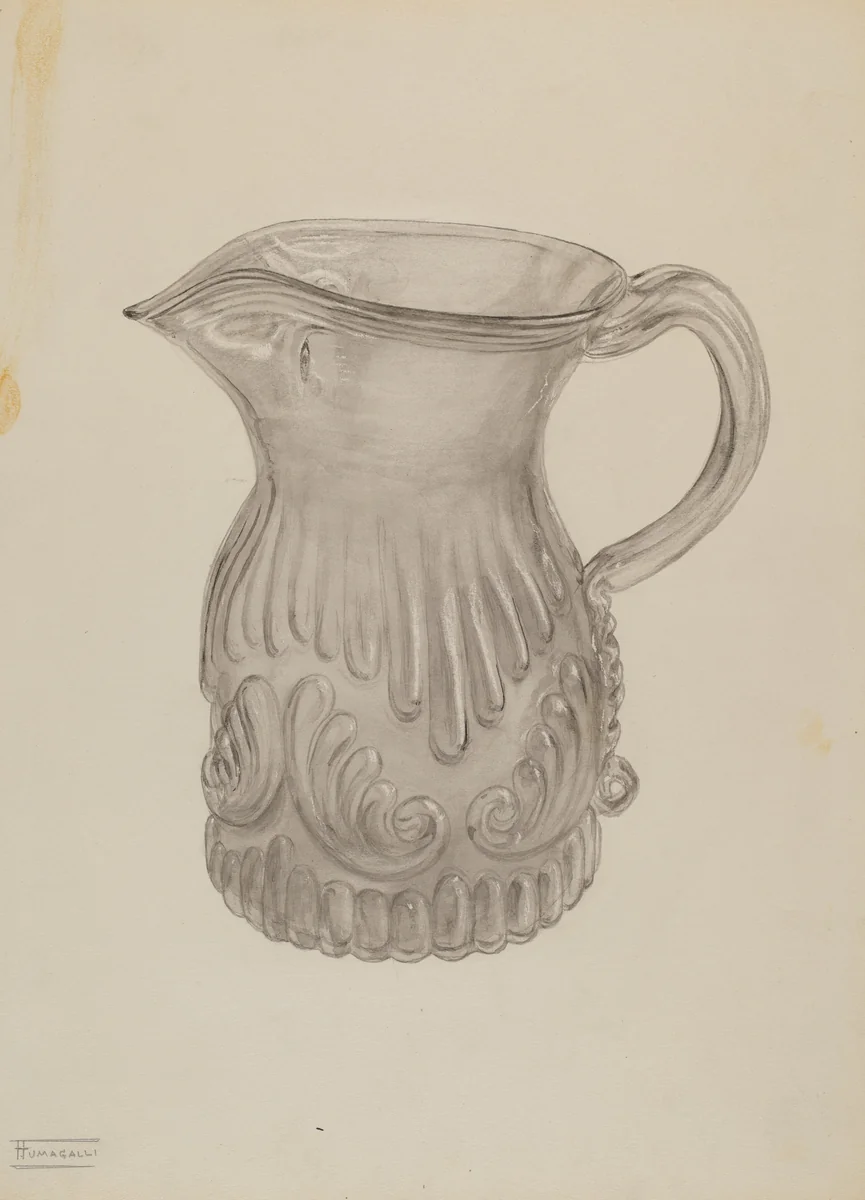Pitcher by Frank Fumagalli, index of american design, 1937