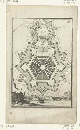 Illustratie voor 'Den Arbeid van Mars' van Allain Manesson Mallet by Romeyn de Hooghe, print, 1672