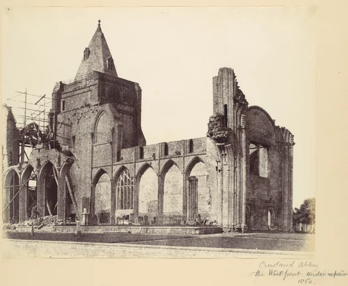 Crowland Abbey, the West Front Under Repair by Alfred Capel-Cure, photograph, 1860