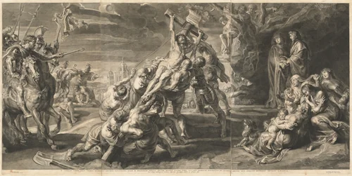 The Elevation of the Cross by Jan Witdoeck, print, 1615-1635