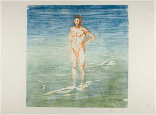 Man Bathing by Edvard Munch, print, 1899