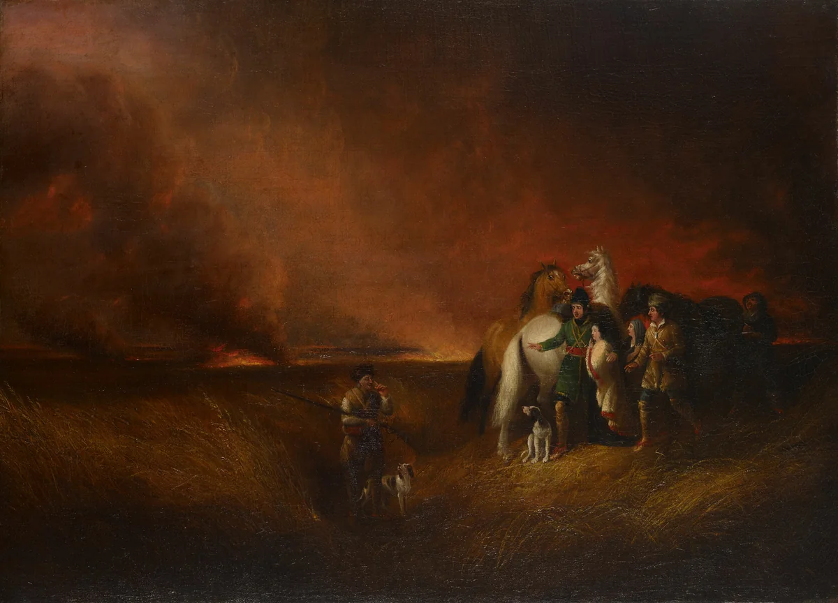 The Prairie on Fire by Alvan Fisher, painting, 1827