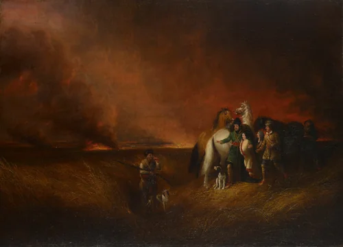 The Prairie on Fire by Alvan Fisher, painting, 1827