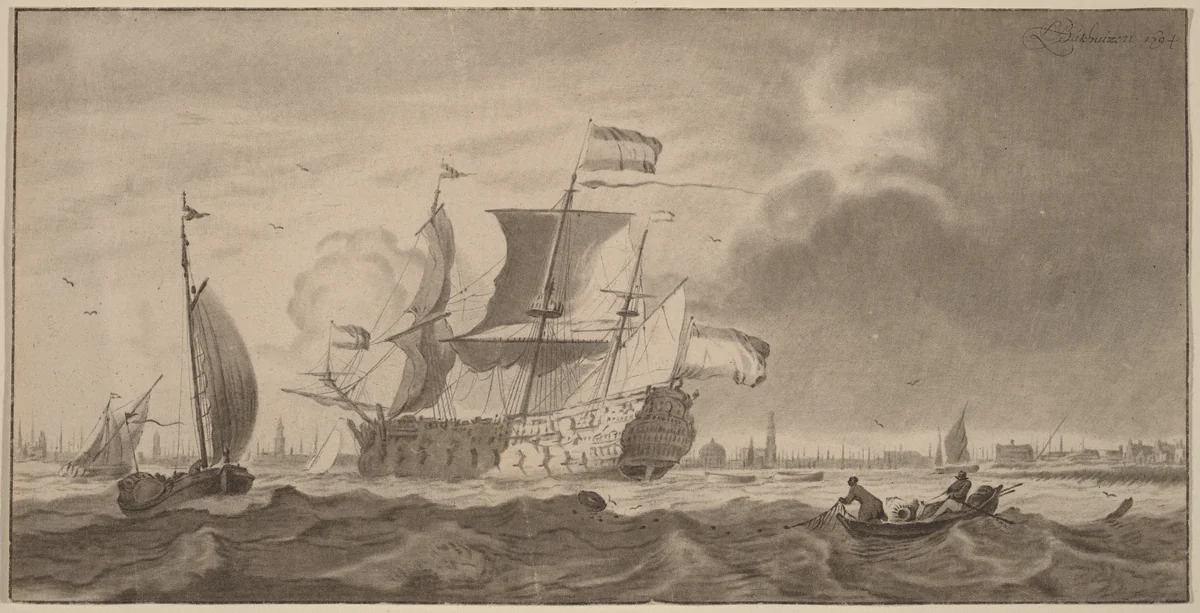 War Vessel in the Y by Cornelis Ploos van Amstel
Bernhard Schreuder
Ludolf Backhuysen, print, 1768