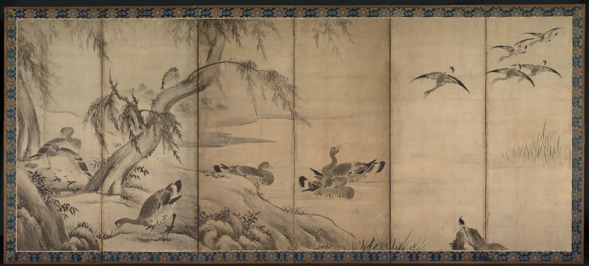 Wild Geese by Kano Sanraku (狩野山楽), painting, 1580-1635