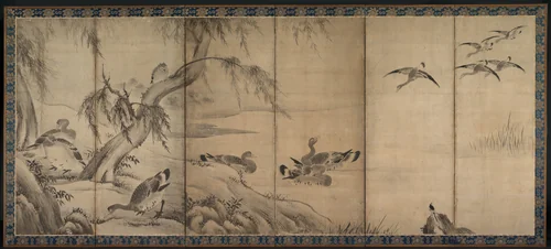 Wild Geese by Kano Sanraku (狩野山楽), painting, 1580-1635