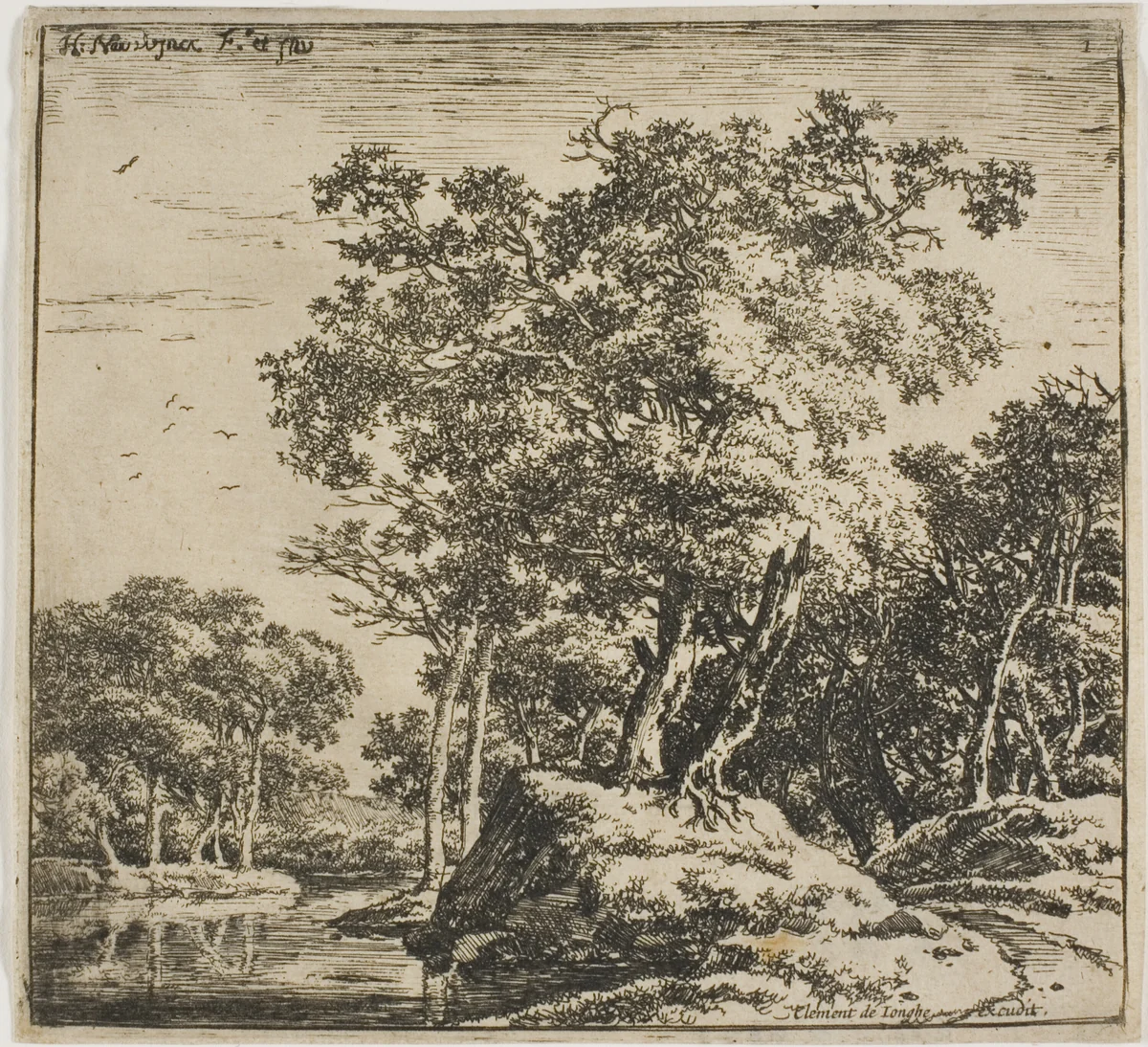 Landscape, from Set of Landscapes by Herman Naijwincx, print, 1644-1651