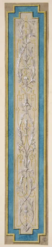 Design for a decorative panel painted in rococco style by Jules-Edmond-Charles Lachaise, drawing, 1830-1897