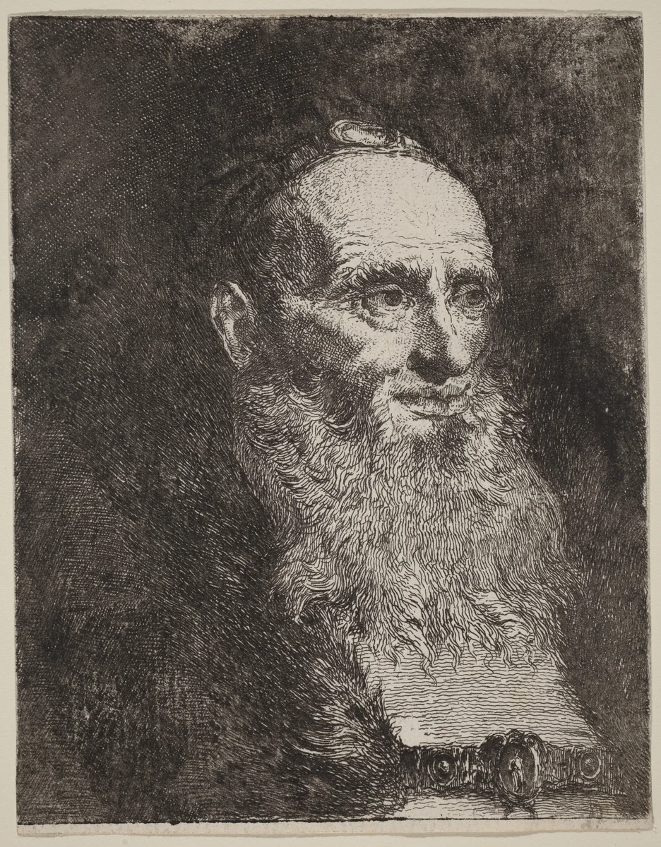 Old Man with a Beard by Giovanni Domenico Tiepolo, print, 1762
