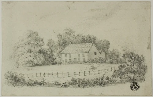 House with Garden by William Gray, drawing, 1800-1899