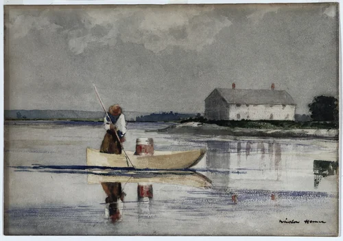 Spearing Eels by Winslow Homer, drawing, 1880-1900