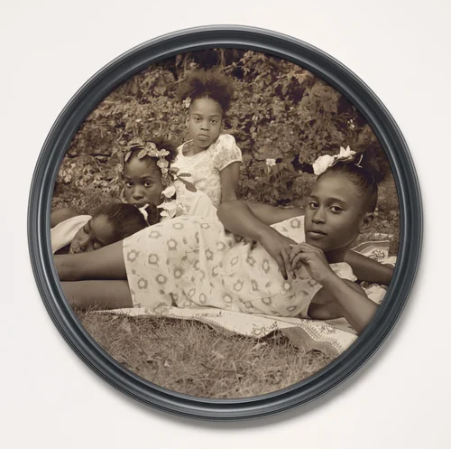 After Manet by Carrie Mae Weems, photograph, 2002