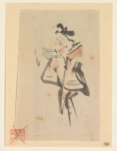 Schets van een lezende vrouw by anonymous, drawing, 1800-1900