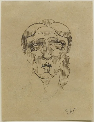Head by Elie Nadelman, drawing, 1906