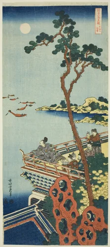 Abe no Nakamaro, from the series A True Mirror of Chinese and Japanese Poems by Katsushika Hokusai (葛飾 北斎), print, 1828-1838