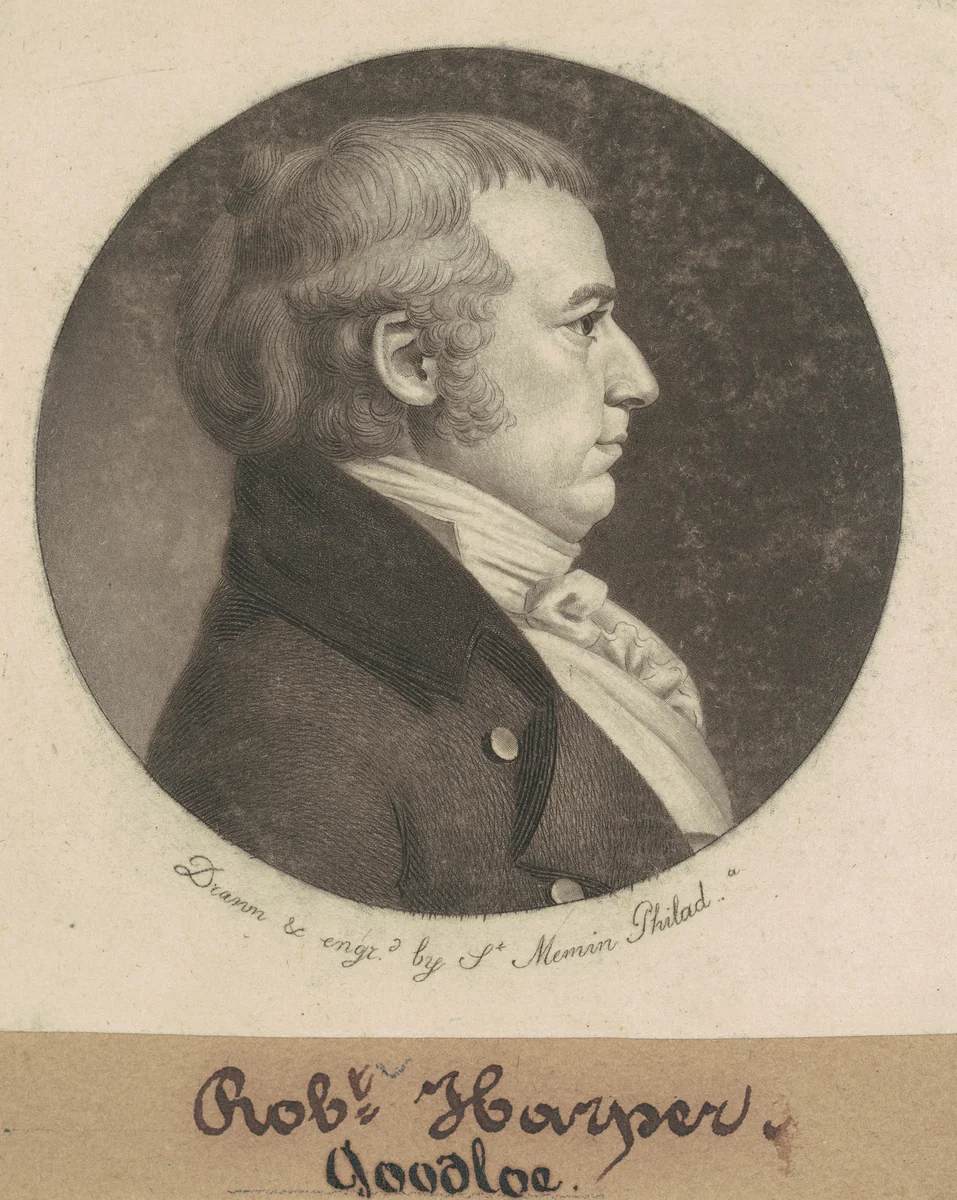Robert Goodloe Harper by Charles B. J. Févret de Saint-Mémin, print, 1799