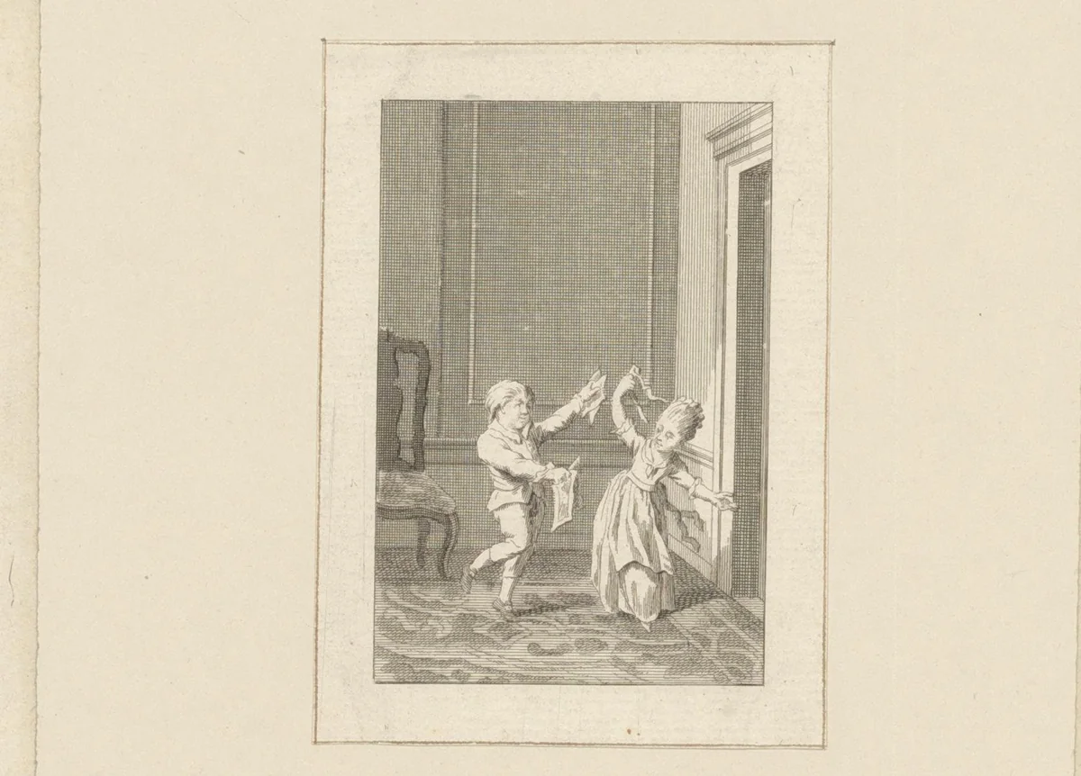 Dansende kinderen by anonymous, print, 1778-1821