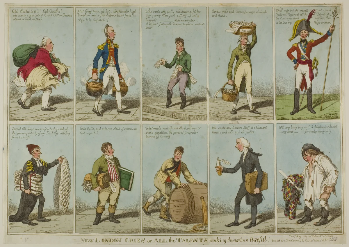 New London cries or all the talents making themselves useful! by Unknown Artist, print, 1807