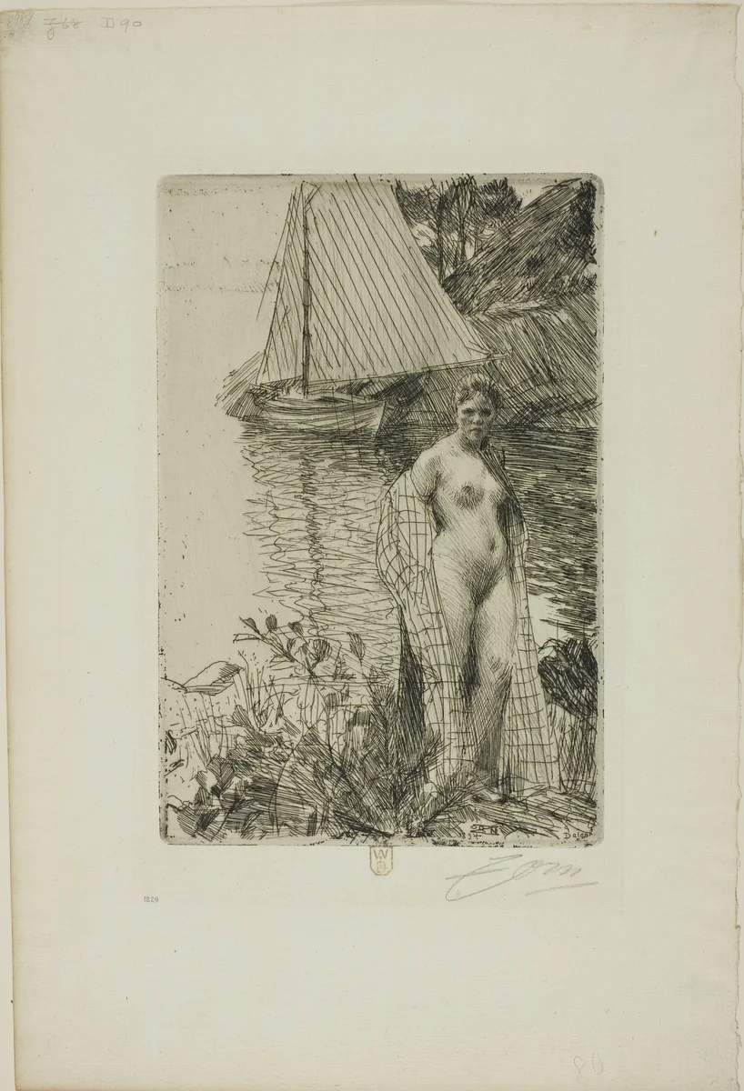 My Model and my Boat by Anders Zorn, print, 1894