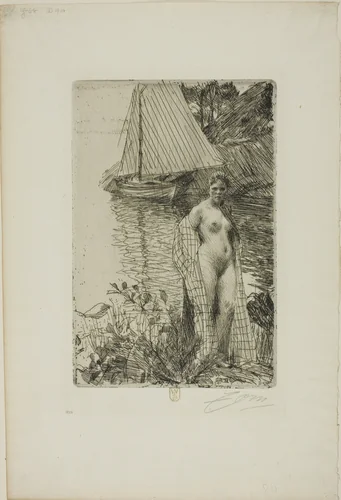 My Model and my Boat by Anders Zorn, print, 1894