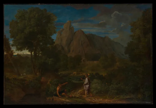 Mercury and Battus by Francisque Millet, painting, 1662-1679