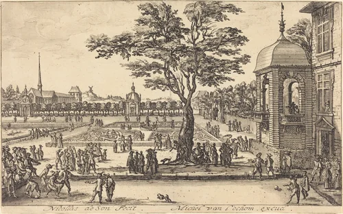 View of a Garden by Nicolas de Son, print, 1550-1680