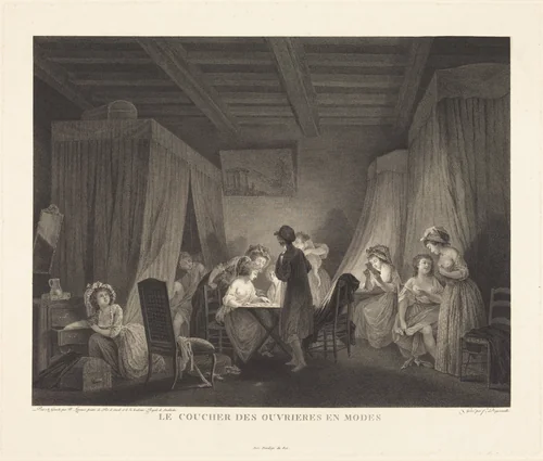 Le coucher des ouvrieres en modes by Francois-Nicolas-Barthelemy Dequevauviller
Nicolas Lavreince, print, 1788