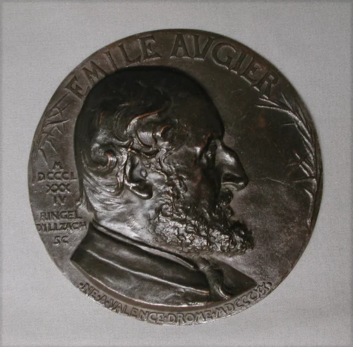 Emile Augier (1820-1889) by Jean Désiré Ringel d'Illzach, metalwork, 1884