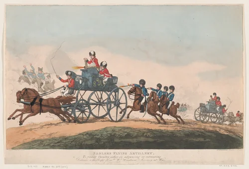 Sadlers Flying Artillery by Thomas Rowlandson, print, 1798