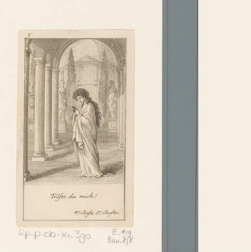 Lanassa in de tempelgang by Daniel Nikolaus Chodowiecki, print, 1782