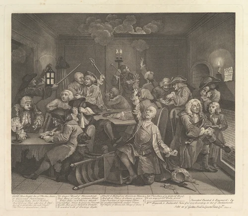 A Rake's Progress, Plate 6 by William Hogarth, print, 1735