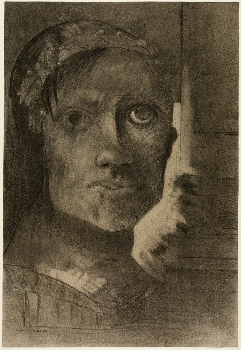 False Glory by Odilon Redon, drawing, 1880-1890