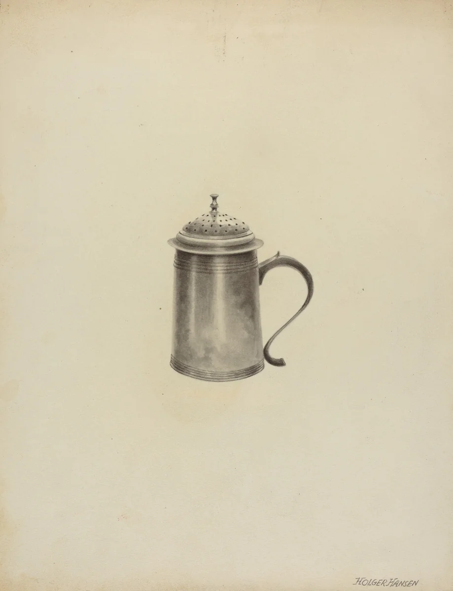 Silver Caster by Holger Hansen, index of american design, 1935-1942
