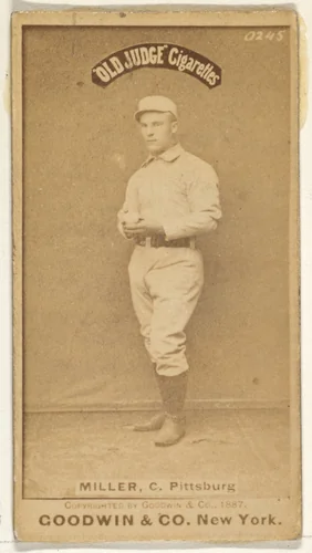 George Frederick "Doggie" Miller, Catcher, Pittsburgh, from the Old Judge series (N172) for Old Judge Cigarettes by Goodwin & Company, photograph, 1887