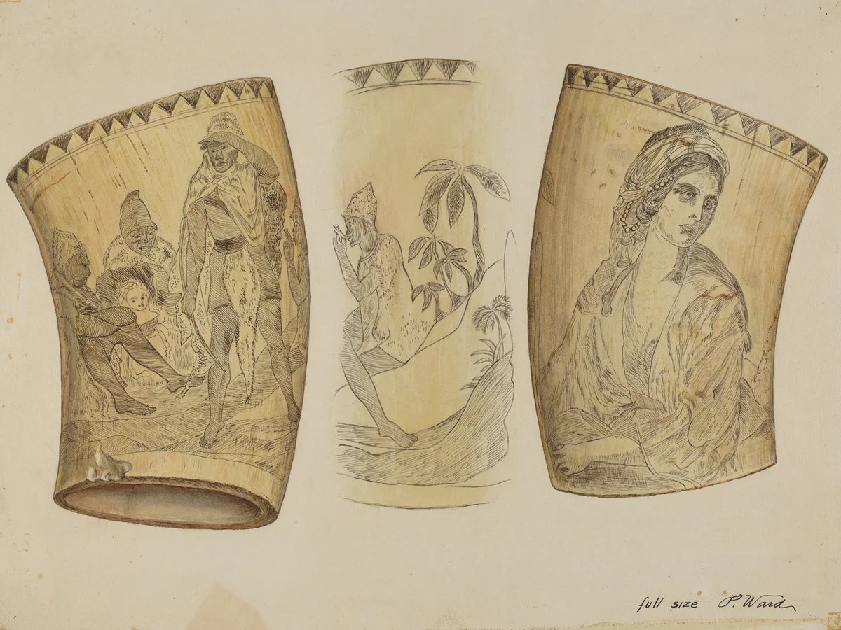 Scrimshaw by Paul Ward, index of american design, 1937
