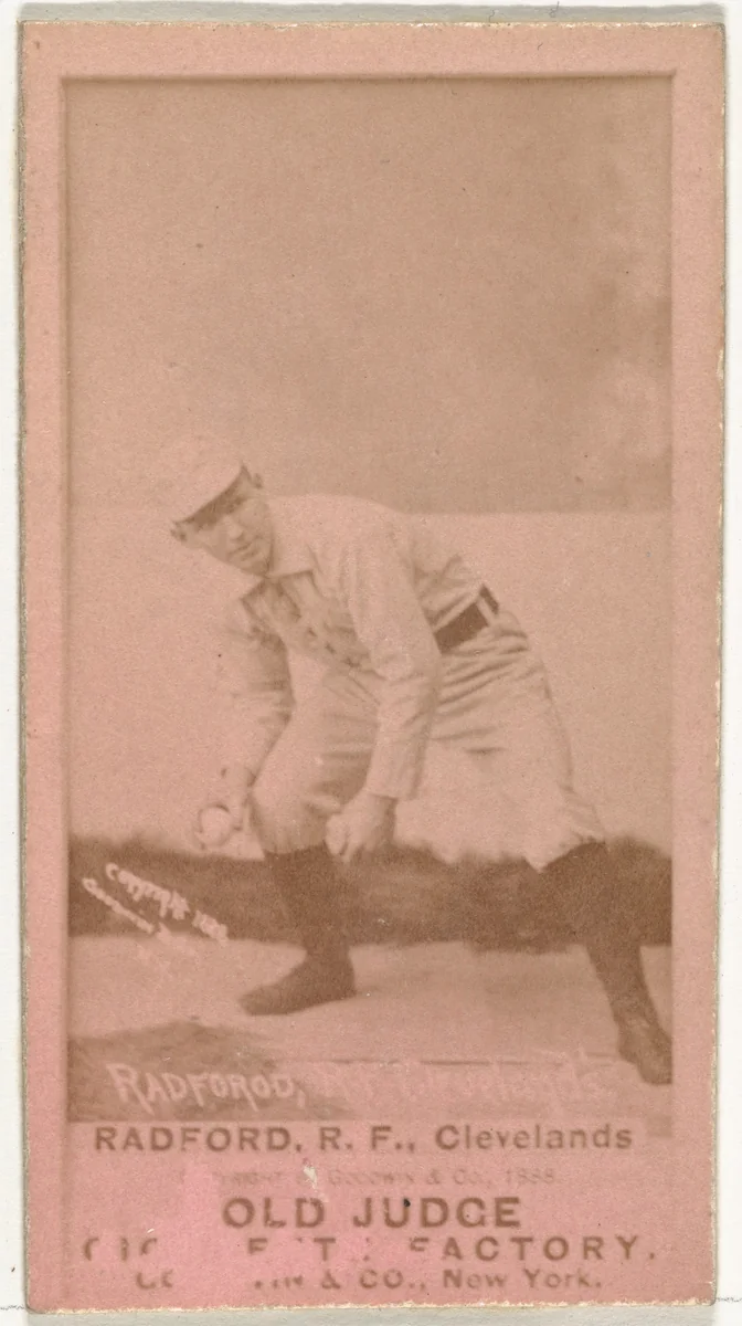 Paul Revere "Shorty" Radford, Right Field, Cleveland, from the Old Judge series (N172) for Old Judge Cigarettes by Goodwin & Company, photograph, 1888